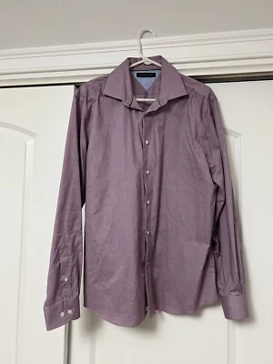 Camisa social masculina Tommy Hilfiger manga longa 16 1/2 vermelha tamanho grande 16 1/2 34/35 - Imagem 1 de 2