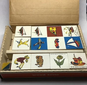 VINTAGE 1959 Creative Playthings Holz Lotto Spielbox sterben Top Zustand - Bild 1 von 5