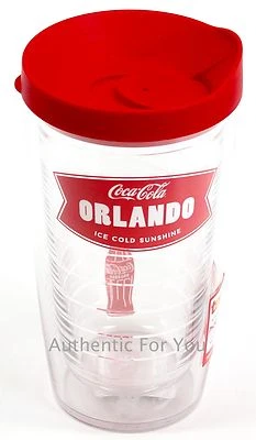NUEVO Disney Springs Coca-Cola Coca-Cola ORLANDO Letrero Rojo 16oz TERVIS Vaso Taza y Tapa Foto 1 de 2