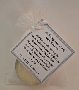 Funeral Personalised Remembrance & any occasion candle favours. Light in memory  - Picture 1 of 15