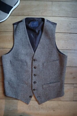 Brown Wool Blend J CREW Thompson Button Front Vest Small - Image 1 of 3