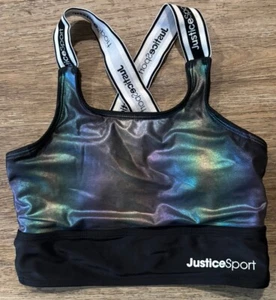 Justice Sport Girls Iridescent Swim Tank Top Only Medium 10 - Picture 1 of 4