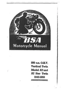BSA Maintenance Manual 1947, 1948, 1949 & 1950 A7 & A7 Star Twin - Bild 1 von 12