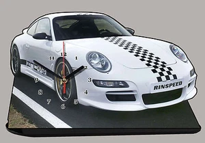 MODELO COCHES, PORSCHE INDY 997-01, coche pasajero,11,8x 7,8 pulgadas con reloj - Imagen 1 de 1