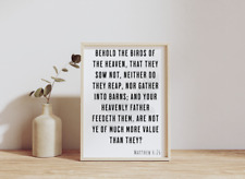 Bible Verse Wall Art Print, Home Decor, Matthew 6:26, Are Not Ye Of More Value