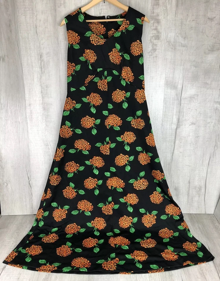 Vintage Hawaiian Floral Dress 60s 70s Mod GoGo Hippie Womens Size 15-17 - Image 1 of 4