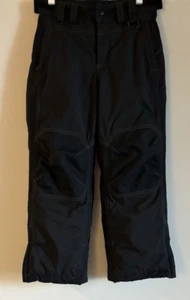 LL BEAN Boys Black Snow Pants 6x -7 Insulated Ski & Snowboard Zip Legs W/Elastic - Picture 1 of 8