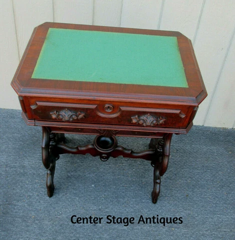 63086 Antique Victorian Sewing Stand Cabinet Table Nightstand Cover