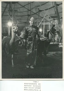 Cole Bros Zirkusclown mit Lamas Vintage Kunst Foto von Edward Quilgley - Bild 1 von 1