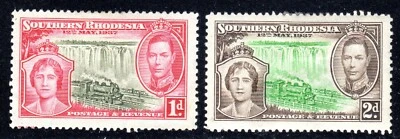 1937 S. Rhodesia SC# 38-39 - Coronation of George VI & Elizab. 2 Stamps - M-H 1 - Image 1 of 2