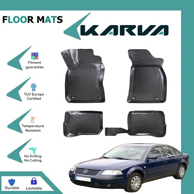 Напольные коврики резиновые 3D литые черные подходят для Volkswagen Passat B5 1996-2005 - Изображение 1 из 4