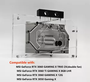 Granzon Full Coverage GPU Water Block per MSI GeForce RTX 3060 GAMING X TRIO 2X - Foto 1 di 9