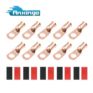10x Gauge 4AWG-3/8'' Battery Cable Ends Lugs Copper Ring Terminal Wire Connector - Picture 1 of 7