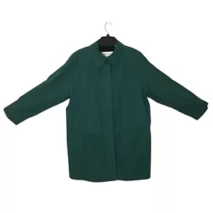 London Fog Limited Edition Woman 14 Long Green Coat Fully Lined Collar CT43 - Bild 1 von 8