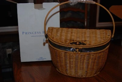Cesta Princes House de ratán/metal negro con forro #2148 nueva en caja Foto 1 de 4