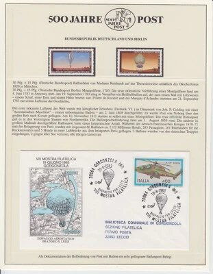 BALLONPOST - fünf Belege zum Thema, u.a. aus France & Italia,  bitte ansehen. - Bild 1 von 4