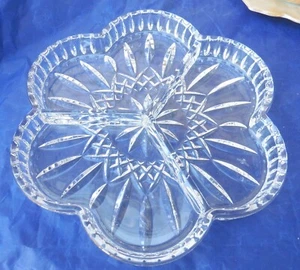 Cristal Waterford 9" Forma Trébol 3 Partes Relish Lismore - Imagen 1 de 9