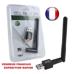 Mini Clé USB 2.0 Wifi Adaptateur LAN 802.11 n/g/b Réseau Sans Fil Antenne 150 Mb - Imagen 1 de 4
