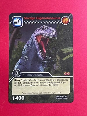 Tarjeta de aluminio Dinosaur King Savage Giganotosaurus 2009 DKAA-005/100/D64 Foto 1 de 2