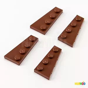 Lote de 4 ladrillos LEGO marrón rojizo 2X4 cuña 2 derecha 41769, 2 izquierda 41770 - Imagen 1 de 2