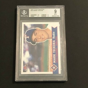 2001 Fleer Tradition #470 Mark Teixeira  RANGERS  Rookie  BGS 9