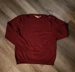 Modcloth Light Breathable Soft Sweater Womens Small Burgundy Boat Neck Cropped - Picture 1 of 8