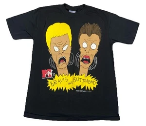 Vintage 1993 Beavis and Butt-Head MTV Show Men’s Medium Black Single Stitch - Picture 1 of 6