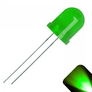 100 x 10mm Round Top Diffused Lens LED Pure Green LED Ultra Bright Lights RC Car - Picture 1 of 3