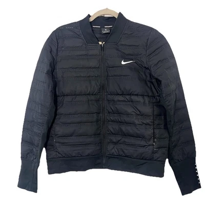 Nike Aeroloft Puffer Jacket Women's M Black Down Fill Breathable Running - Image 1 of 4