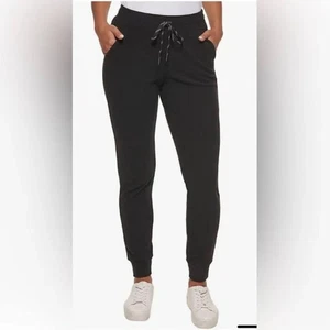 Damen Andrew Marc schwarze Lounge Hose Kordelzug gerippt Medium M - Bild 1 von 2
