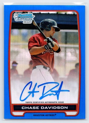 2012 1st Bowman Chrome Prospects Blue Refractor /150 Chase Davidson #BCA-CD Auto - Image 1 of 3