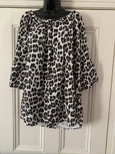 Made in Italy Animal Print Crinkled Top One Size Fits Up2 Gr.20 100% Baumwolle - Bild 1 von 24