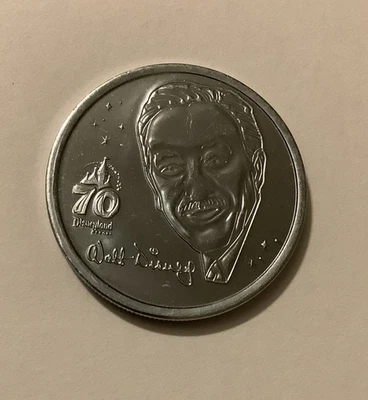 Disneyland 70th Anniversary Coin Medallion WALT DISNEY - Image 1 of 2