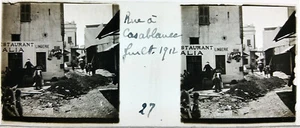 Maroc Casablanca.Stereo sur verre originale.Morocco.Année 1912.Rue à Casablanca. - Picture 1 of 1