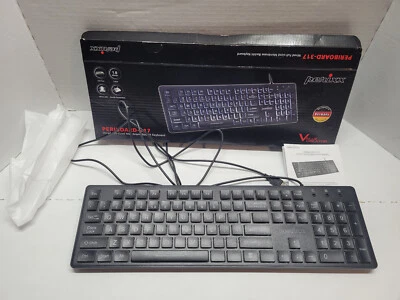Perixx PERIBOARD-317 (11474) LED Backlit Wired Keyboard Open Box - Original Box - Image 1 of 4