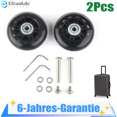2x Kofferrollen Ersatzrollen Gummi Rollen Räder Mute Gepäck Koffer Ersatz Wheels - Bild 1 von 4