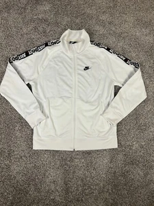 Nike Mens Jacket White Large Track Suit Just do It Full Zipper - Picture 1 of 7