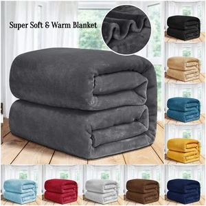 Large Faux Fur Warm Fleece Throw Over Soft Sofa Bed Mink Blanket Double & King - Picture 1 of 21