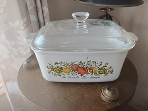 Vintage Corning Ware  Spice Of Life Square Casserole With Pyrex Lid  - Picture 1 of 10