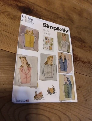 Simplicity R11269 1940s Misses S M L Dickey Set Vintage Retro Pattern NEW UNCUT - Image 1 of 4