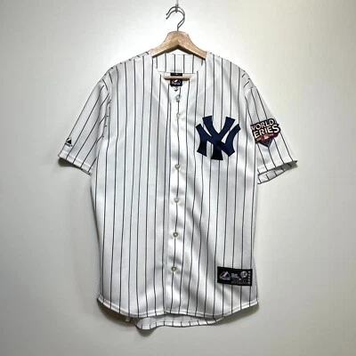 2009 MLB New York Yankees Majestic White Jersey Size M #25 Teixeira World Series - Image 1 of 4