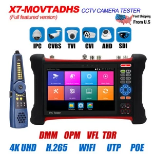 Rsrteng 7in CCTV Camera Tester 4K AHD CVI TVI SDI DMM OPM HDMI H.265 X7-MOVTADHS - Picture 1 of 12