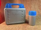 Vintage IGLOO Kool Kit Hard Plastic Blue/Gray Lunch Box with Thermos