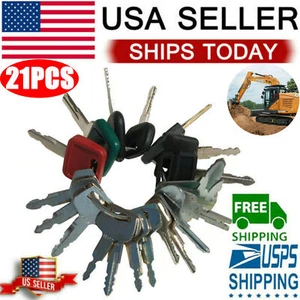 21 Ignition Key Heavy Construction Equipment Set For Volvo Cat Case Komatsu JCB - Picture 1 of 10