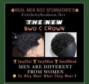 🇺🇸ManWeave STUNNATAPE 360 Curly Toupee Large  Adhesive SkinBase HandMade🦾 - Picture 1 of 1