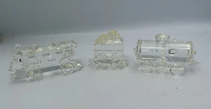 Juego de tren pequeño de cristal artesanal de 3 piezas firmado - Imagen 1 de 7