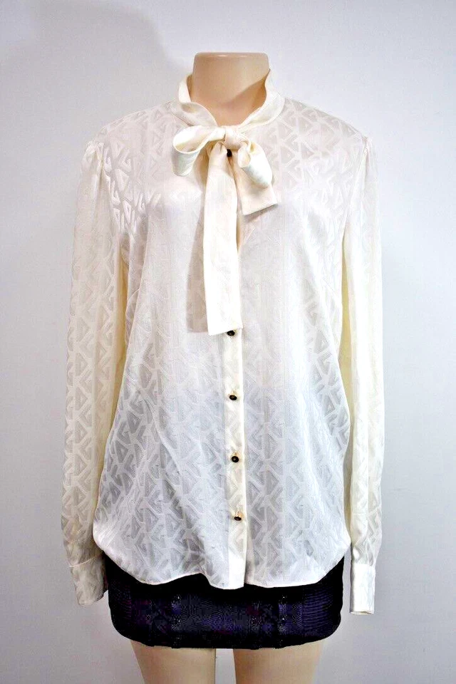 Blusa Top Dolce&Gabbana Off White Seda Para Mujer Talla Mediana/8US En Oferta Talla Foto 1 de 4