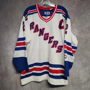 Vintage 90s Starter NHL New York Rangers Brian Leetch 2 Hockey Jersey Mens L - Picture 1 of 6