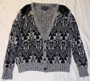 VINTAGE BARNABY PULLOVER HERREN GR XL SCHWARZ & GRAU OPA CARDIGAN - Bild 1 von 8