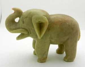 Antique Chinese Soapstone Carving Elephant Statue Figurine - Picture 1 of 11